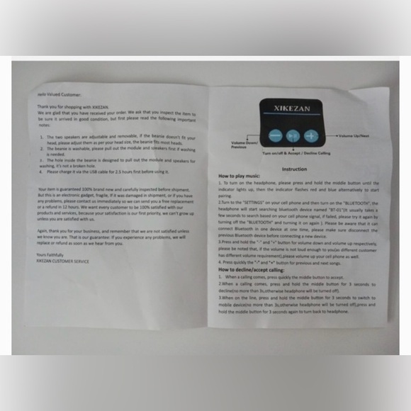 Xikezan | Black Knit Bluetooth Speaker Beanie Cap | Exercise Sports Outdoors NWT - Picture 14 of 15